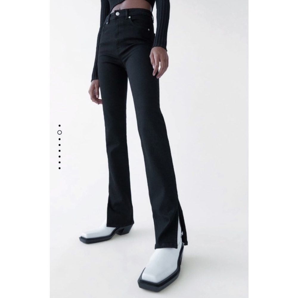 Zara High-Rise Split Skinny Jeans
